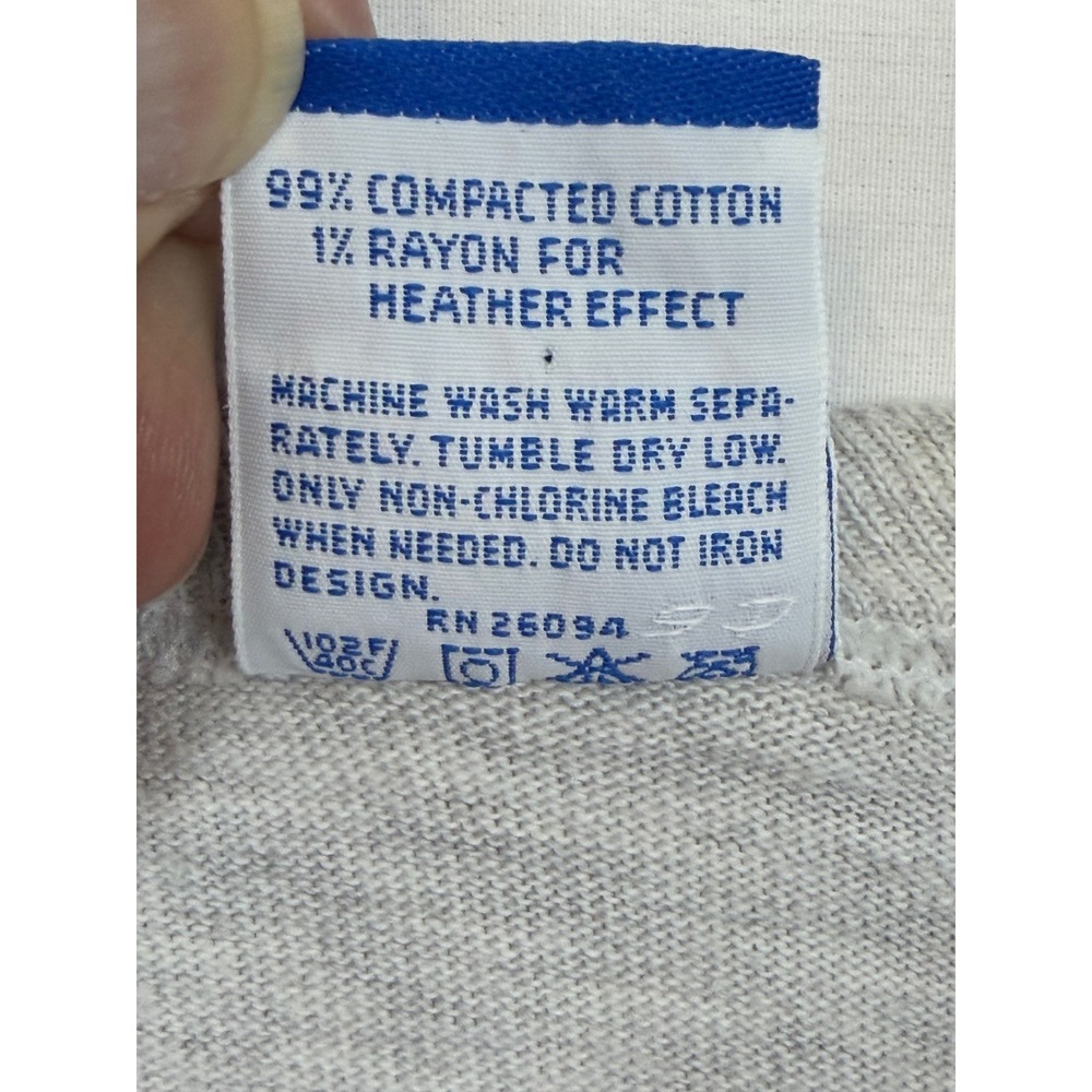 Champion Mens Cotton T-Shirt XXL Gray Vintage 90s Made in USA Script Logo Tee - Picture 5 of 8